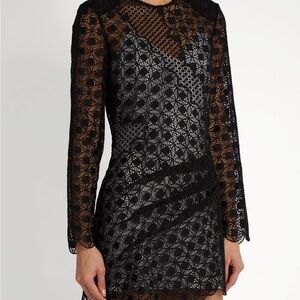 Self-Portrait Black and Silver Lace Dress